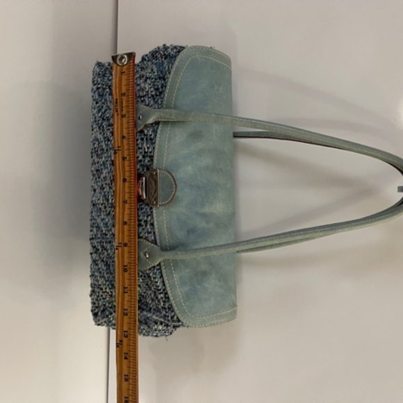 Helen Welsh Vintage Wool -Leather Italian Handbag - Picture 3 of 10